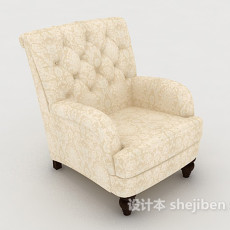 米白色单人沙发3d模型下载