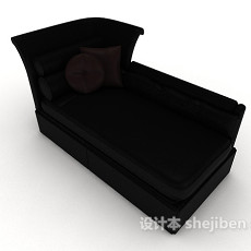 简约黑色双人沙发3d模型下载