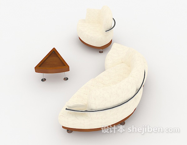 设计本简单型新中式组合沙发3d模型下载