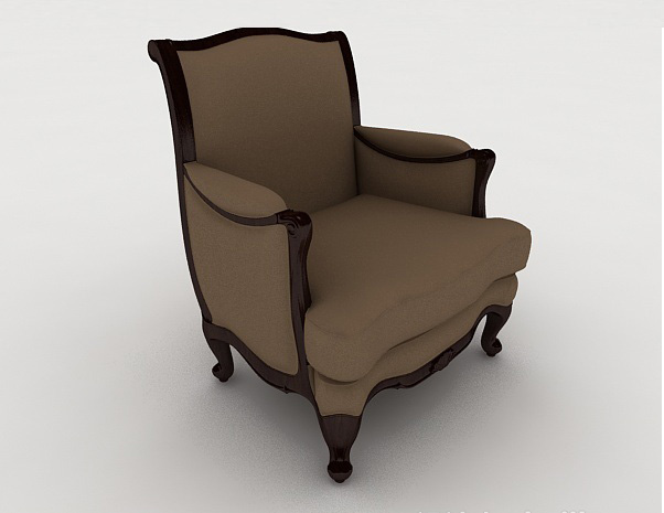 免费欧式简约风格单人沙发3d模型下载