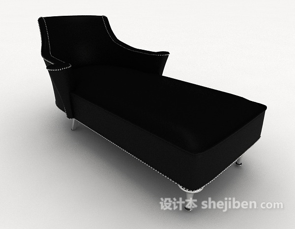 家居简约黑色沙发躺椅3d模型下载