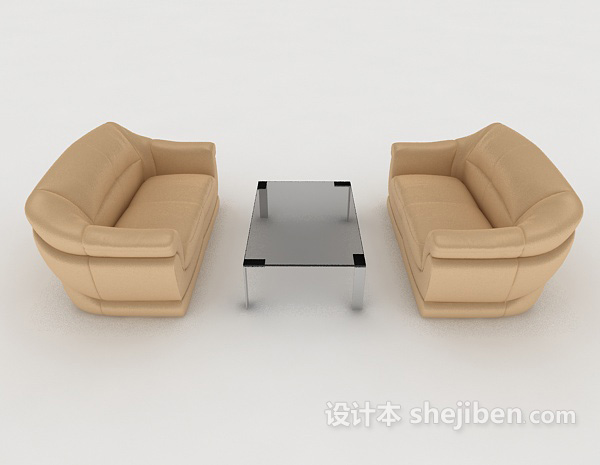 免费简单型现代组合沙发3d模型下载