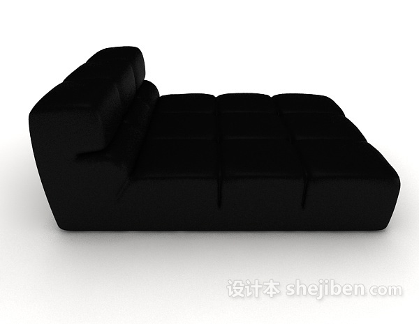 设计本现代简约黑色躺椅3d模型下载