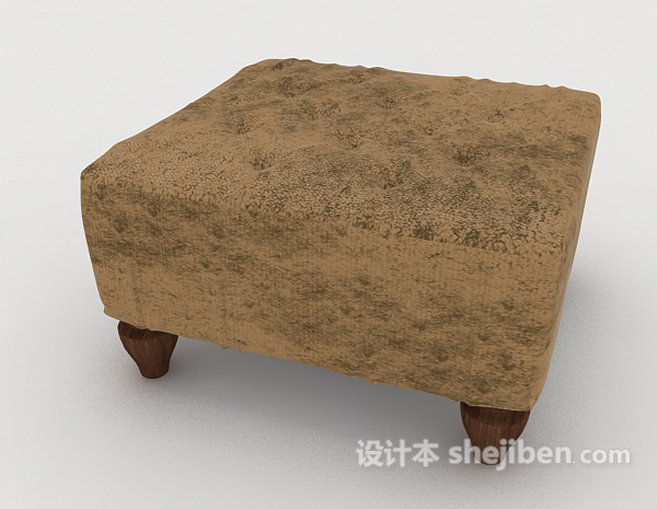免费棕色沙发凳子3d模型下载