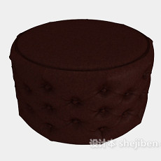简单深色沙发凳3d模型下载