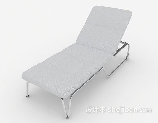 免费简约白色躺椅3d模型下载