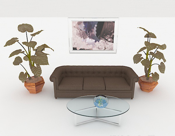 现代风格现代常见居家沙发3d模型下载