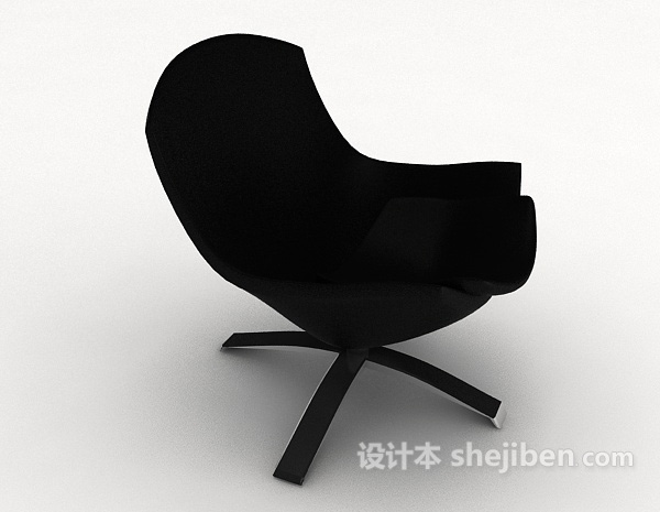 免费黑色简单蛋椅3d模型下载