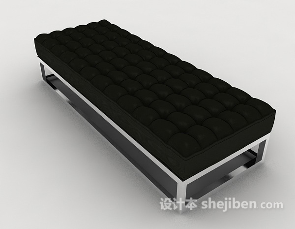 设计本黑色沙发长凳3d模型下载