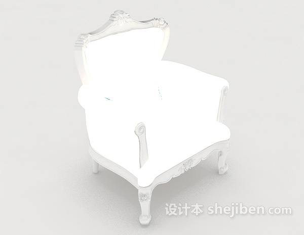 简欧白色沙发3d模型下载