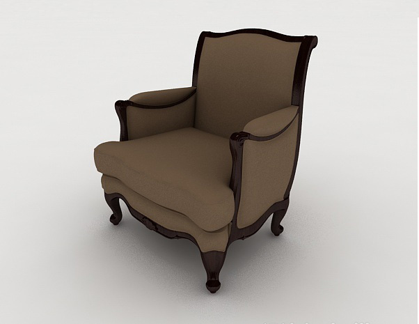 欧式简约风格单人沙发3d模型下载