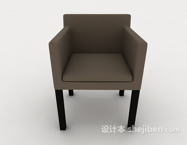现代风格灰色系单人沙发3d模型下载