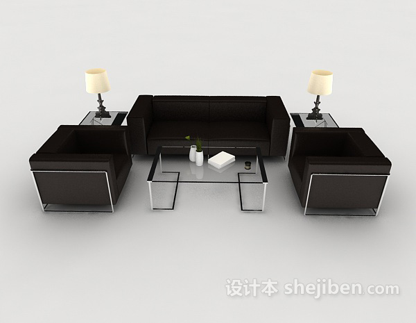 现代风格居家现代组合沙发3d模型下载