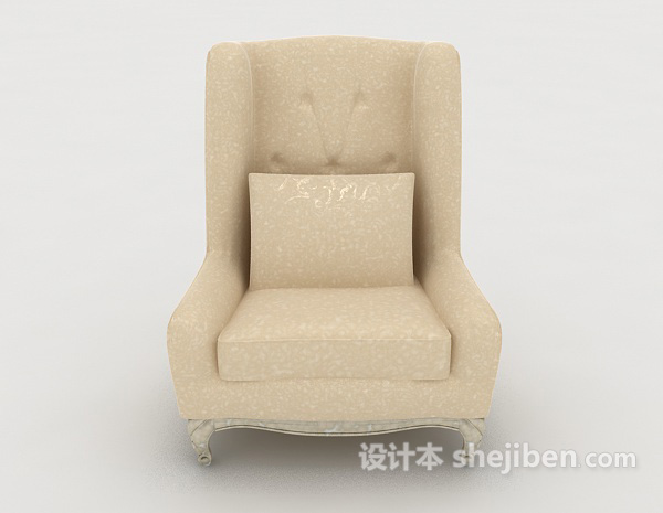 欧式风格欧式常见单人沙发3d模型下载