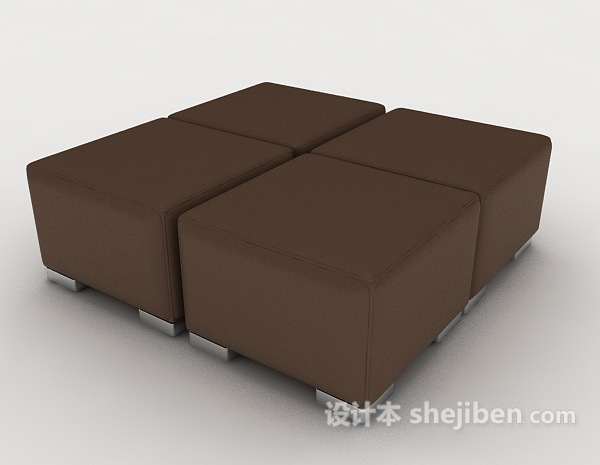 组合沙发凳3d模型下载