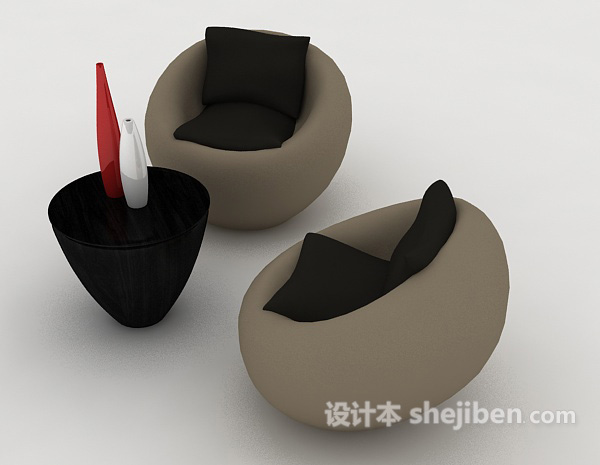 设计本现代休闲组合沙发3d模型下载