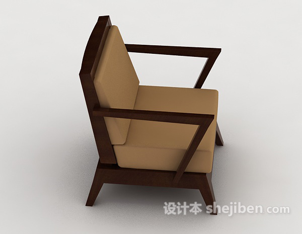 设计本简约木质家居椅子3d模型下载