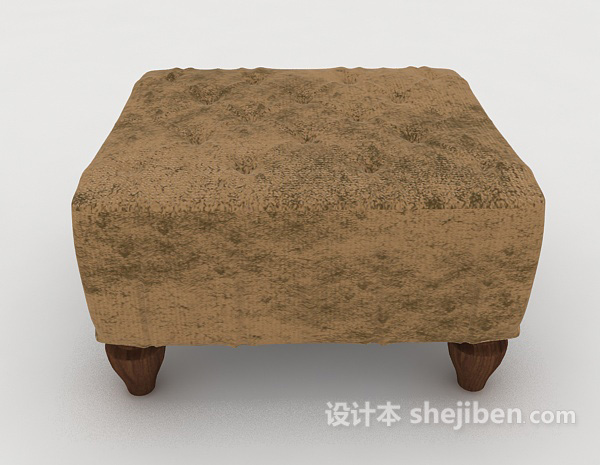 现代风格棕色沙发凳子3d模型下载