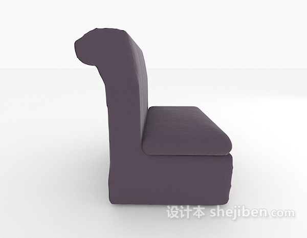 设计本现代紫色单人沙发3d模型下载
