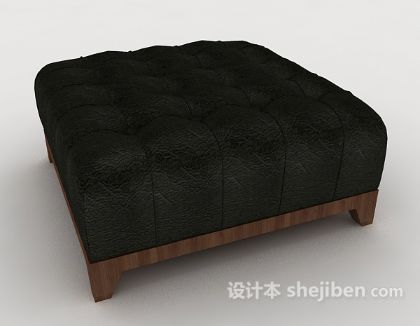 设计本黑色简单沙发凳3d模型下载