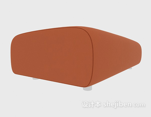 设计本简约棕色沙发凳3d模型下载