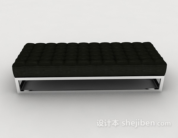 现代风格黑色沙发长凳3d模型下载