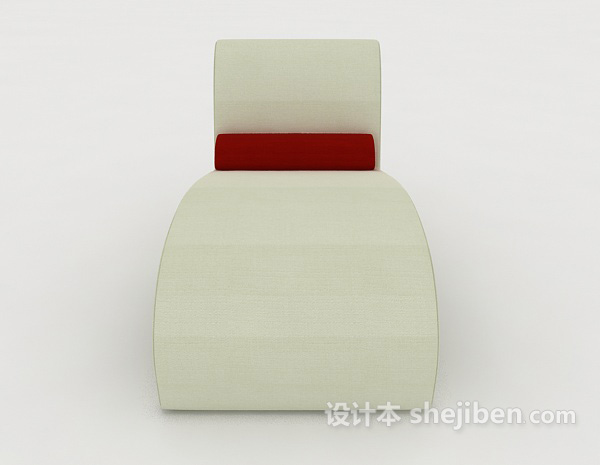 现代风格白色个性单人沙发3d模型下载