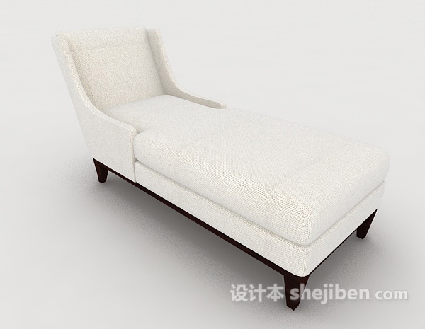 免费简约木质白色沙发躺椅3d模型下载