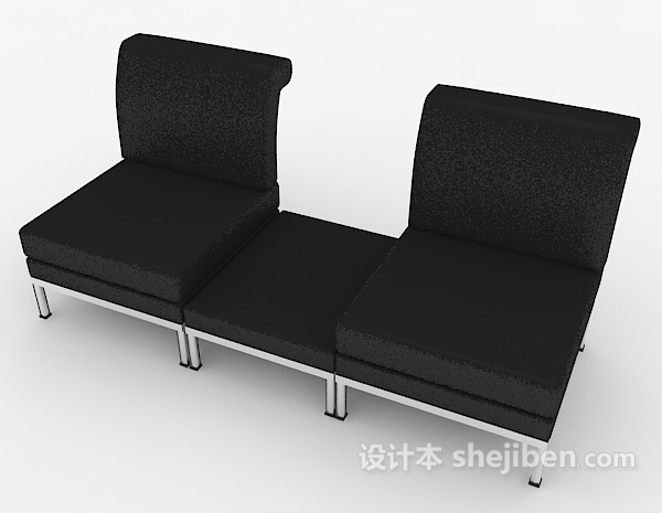 设计本居家黑色多人沙发3d模型下载