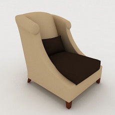 居家大方单人沙发3d模型下载