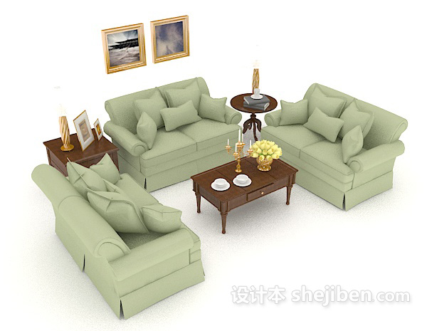 现代简约组合沙发3d模型下载