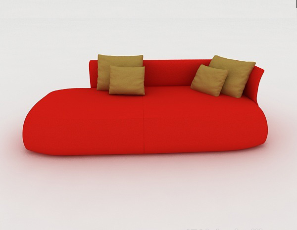 现代风格简约红色双人沙发3d模型下载