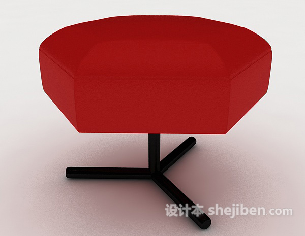 设计本现代红色沙发凳3d模型下载