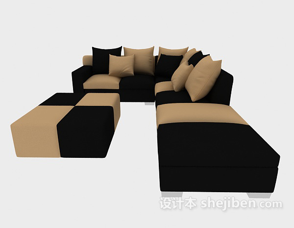 设计本家居软包组合沙发3d模型下载