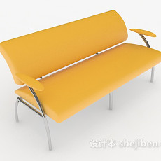 黄色长条休闲椅3d模型下载