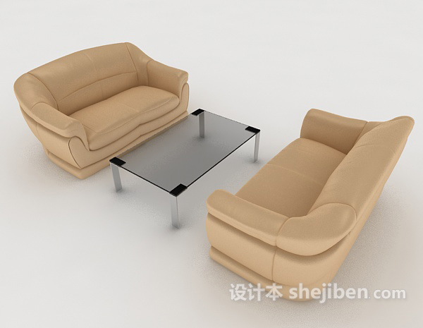 简单型现代组合沙发3d模型下载