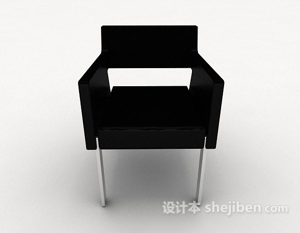 现代风格个性简约黑色椅子3d模型下载