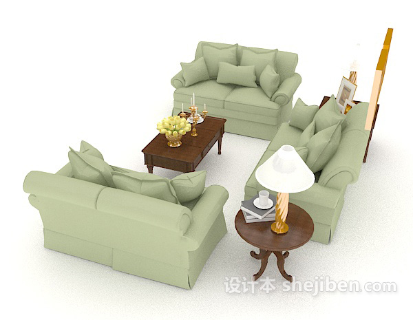 设计本现代简约组合沙发3d模型下载