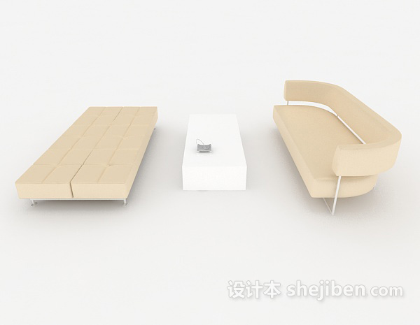 现代风格简单时尚现代组合沙发3d模型下载