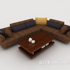 新中式组合沙发3d模型下载