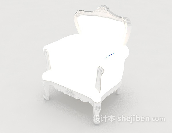 免费简欧白色沙发3d模型下载