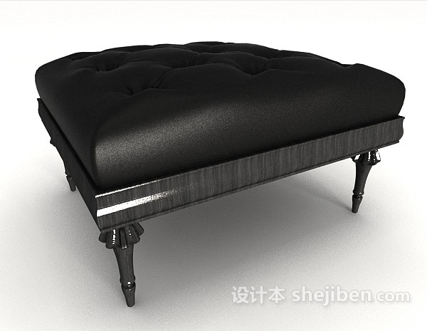 免费欧式黑色沙发凳子3d模型下载