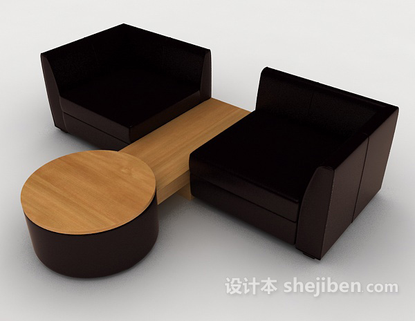休闲个性深棕色桌椅组合