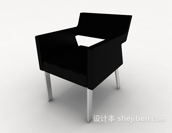 个性简约黑色椅子3d模型下载