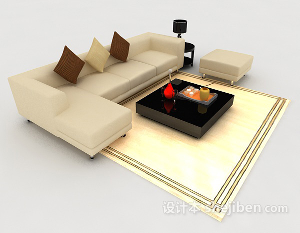 现代家居简约组合沙发3d模型下载