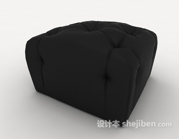 免费个性黑色沙发凳子3d模型下载
