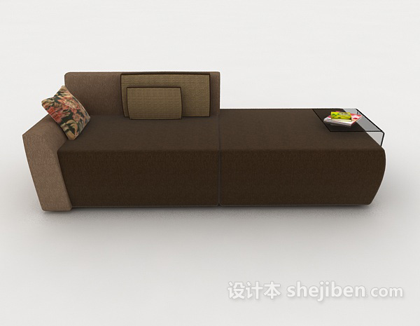 现代风格简约棕色双人沙发3d模型下载