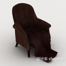 传统欧式居家单人沙发3d模型下载
