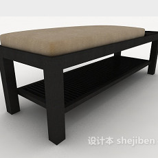 木质长凳子3d模型下载