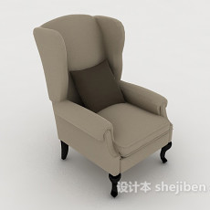 简欧家居灰色单人沙发3d模型下载